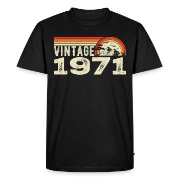 Vintage 1971 Cadeau Anniversaire 1971 Rétro 1971 - T-shirt Premium bio Homme - noir - Devant - Nico (187cm)
