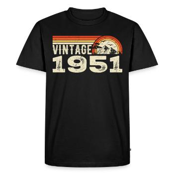 Vintage 1951 Cadeau Anniversaire 1951 Rétro 1951 - T-shirt Premium bio Homme - noir - Devant - Nico (187cm)