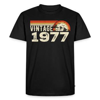 Vintage 1977 Cadeau Anniversaire 1977 Rétro 1977 - T-shirt Premium bio Homme - noir - Devant - Nico (187cm)