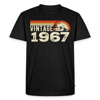 Vintage 1967 Cadeau Anniversaire 1967 Rétro 1967 - T-shirt Premium bio Homme - noir - Devant - Nico (187cm)