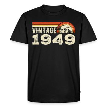Vintage 1949 Cadeau Anniversaire 1949 Rétro 1949 - T-shirt Premium bio Homme - noir - Devant - Nico (187cm)