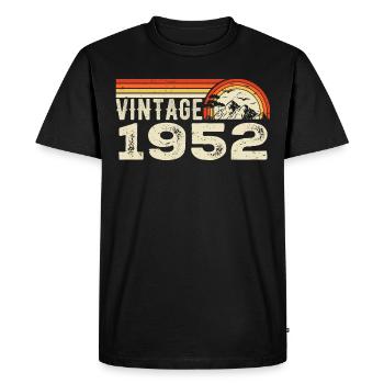 Vintage 1952 Cadeau Anniversaire 1952 Rétro 1952 - T-shirt Premium bio Homme - noir - Devant - Nico (187cm)
