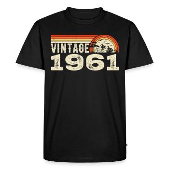 Vintage 1961 Cadeau Anniversaire 1961 Rétro 1961 - T-shirt Premium bio Homme - noir - Devant - Nico (187cm)