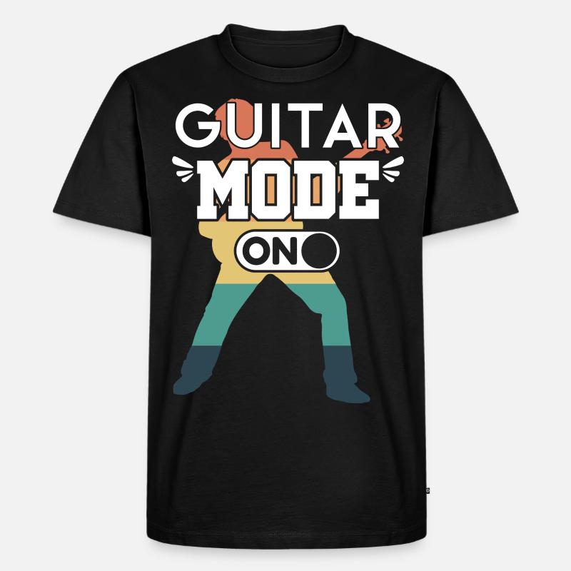 Gitarre Spruch Modus - Männer Premium Bio T-Shirt - Schwarz