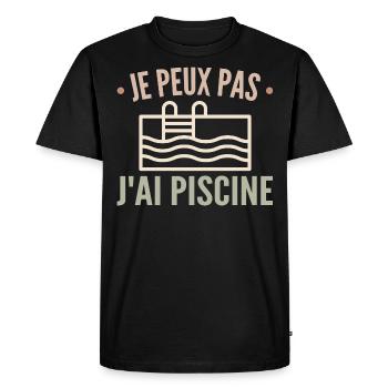 Je Peux Pas J'ai Piscine - T-shirt Premium bio Homme - noir - Devant - Nico (187cm)