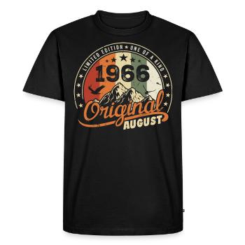 Août 1966 Cadeau Anniversaire Août 1966 Rétro 1966 - T-shirt Premium bio Homme - noir - Devant - Nico (187cm)