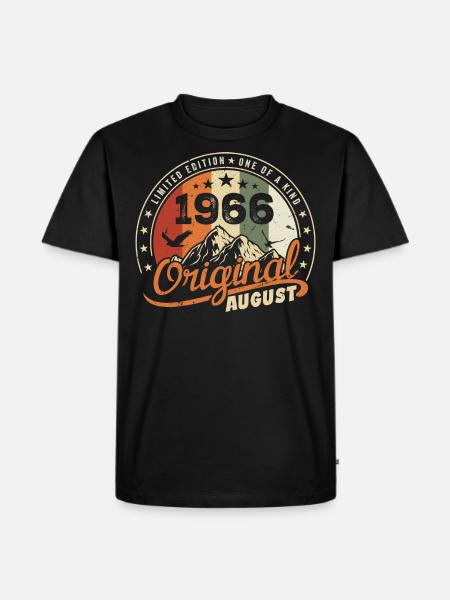 August 1966 Birthday Gift August 1966 Retro 1966 - Men's Premium Organic T-Shirt - black