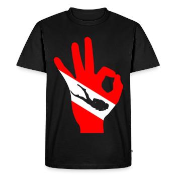 OK Plongée drapeau - T-shirt Premium bio Homme - noir - Devant - Nico (187cm)