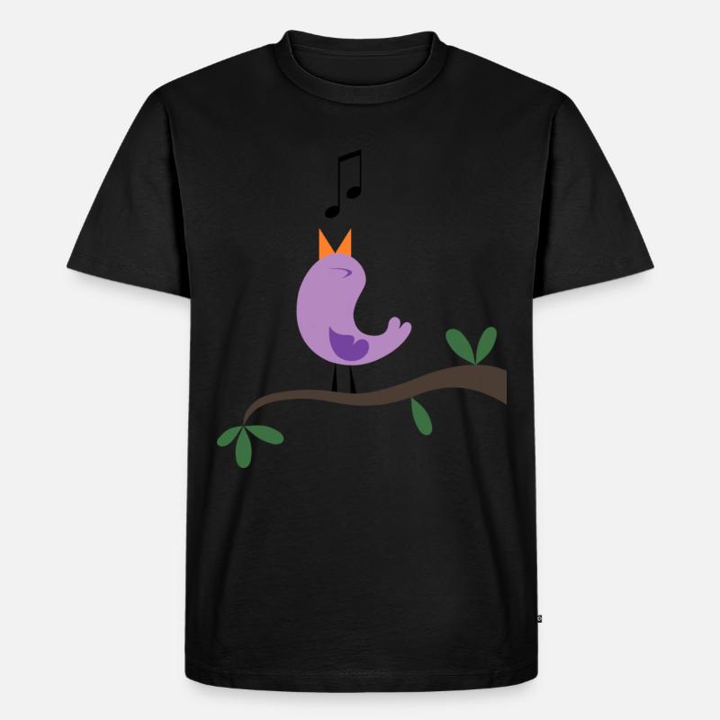 Singvogel - Männer Premium Bio T-Shirt - Schwarz