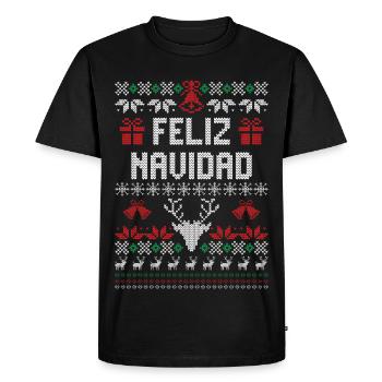 Feliz Navidad - Men's Premium Organic T-Shirt - black - Front - Nico (187cm)