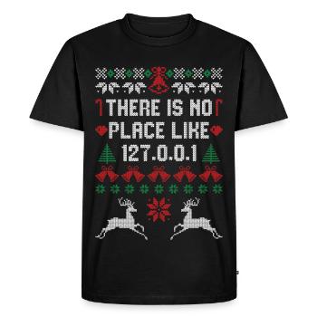 Il n'y a pas d'endroit comme 127.0.0.1 - T-shirt Premium bio Homme - noir - Devant - Nico (187cm)