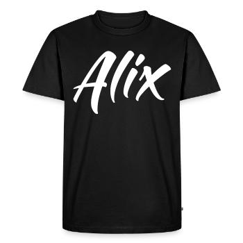 Prénom Alix - T-shirt Premium bio Homme - noir - Devant - Nico (187cm)