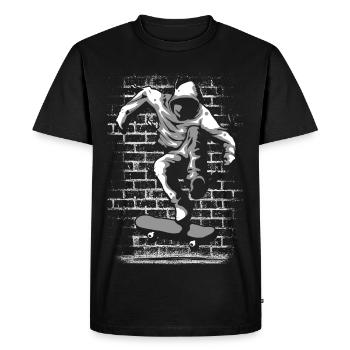 Skate | Skater | Skateboard | Patinage - T-shirt Premium bio Homme - noir - Devant - Nico (187cm)