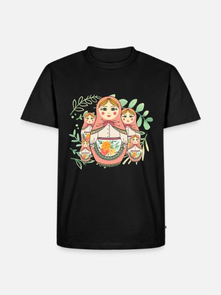Matryoshka Russia Babushka doll - Men's Premium Organic T-Shirt - black