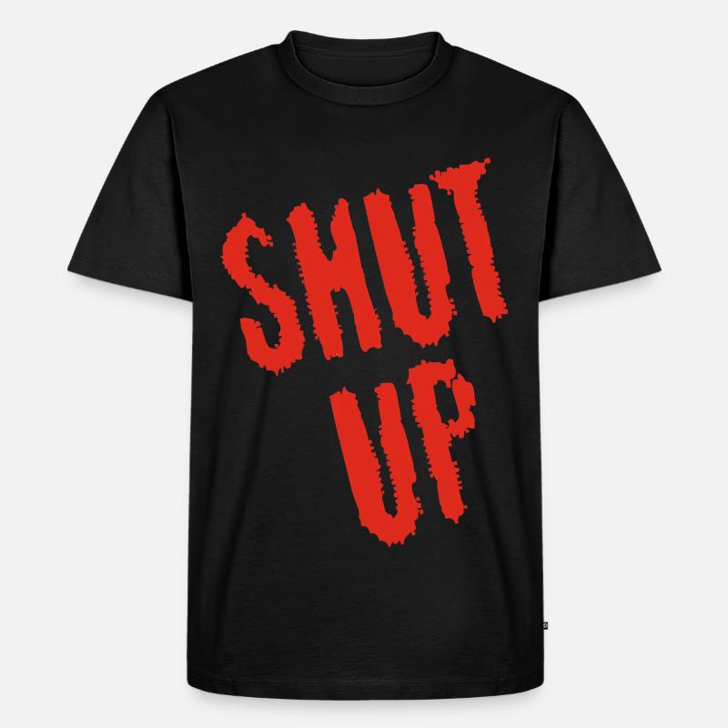 Sei still! (rot) - Männer Premium Bio T-Shirt - Schwarz