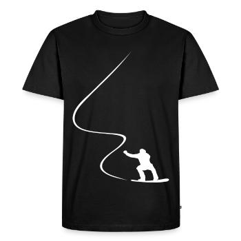 Snowboarder, Curve, Downhill, Freerider, Winter - Men's Premium Organic T-Shirt - black - Front - Nico (187cm)
