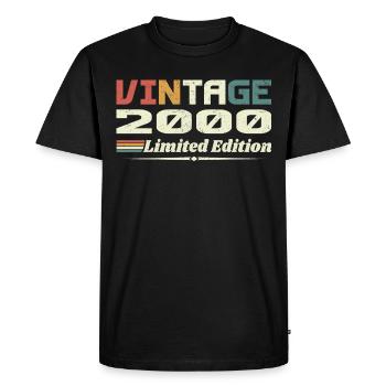 Vintage 2000 Cadeau 2000 Anniversaire 2000 Retro - T-shirt Premium bio Homme - noir - Devant - Nico (187cm)