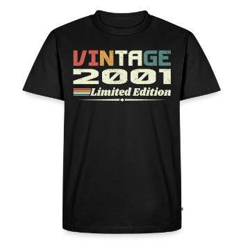Vintage 2001 Gift 2001 Birthday 2001 Retro - Men's Premium Organic T-Shirt - black - Front - Nico (187cm)