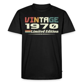 Vintage 1970's Gift 1970's Birthday 1970's Retro - Men's Premium Organic T-Shirt - black - Front - Nico (187cm)