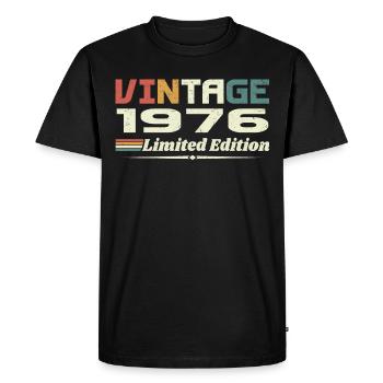 Vintage 1976 Gift 1976 Birthday 1976 Retro - Men's Premium Organic T-Shirt - black - Front - Nico (187cm)