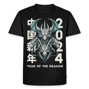 Chinese Dragons - Men's Premium Organic T-Shirt - black - Front - Nico (187cm)