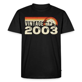 Vintage 2003 Cadeau Anniversaire 2003 Rétro 2003 - T-shirt Premium bio Homme - noir - Devant - Nico (187cm)