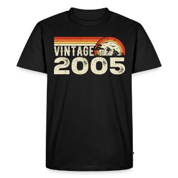 Vintage 2005 Cadeau Anniversaire 2005 Rétro 2005 - T-shirt Premium bio Homme - noir - Devant - Nico (187cm)