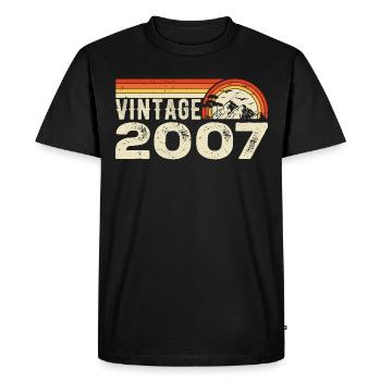 Vintage 2007 Cadeau Anniversaire 2007 Rétro 2007 - T-shirt Premium bio Homme - noir - Devant - Nico (187cm)