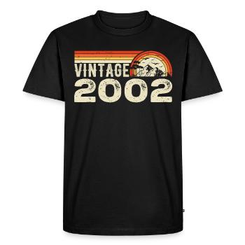 Vintage 2002 Retro 2002 Birthday Gift 2002 - Men's Premium Organic T-Shirt - black - Front - Nico (187cm)