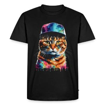 Casquette Snapback Coloré Imprimé Motif D’animal Drôle - T-shirt Premium bio Homme - noir - Devant - Nico (187cm)