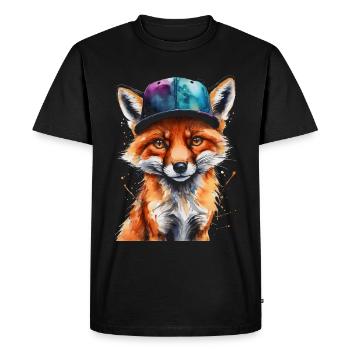 Casquette Fox Snapback Cool Animal Design Print - T-shirt Premium bio Homme - noir - Devant - Nico (187cm)