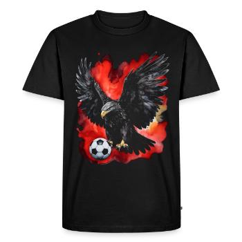 Eagle Football Coloré Albanie Animal Design Print - T-shirt Premium bio Homme - noir - Devant - Nico (187cm)