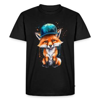 Casquette Fox Snapback Cool Animal Design Print - T-shirt Premium bio Homme - noir - Devant - Nico (187cm)