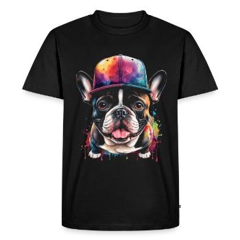 French Bulldog Snapback Cap Frenchie Dog - Men's Premium Organic T-Shirt - black - Front - Nico (187cm)