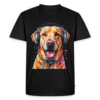 Labrador Retriever Casque Chien Animal Print - T-shirt Premium bio Homme - noir - Devant - Nico (187cm)