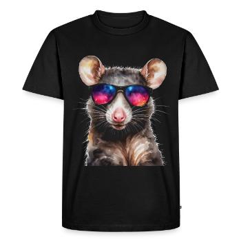 Lunettes de soleil Opossum Imprimé de design animalier coloré - T-shirt Premium bio Homme - noir - Devant - Nico (187cm)