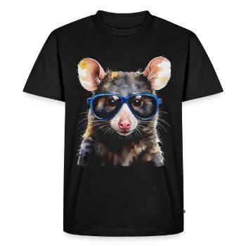 Lunettes de soleil Opossum Imprimé de design animalier coloré - T-shirt Premium bio Homme - noir - Devant - Nico (187cm)