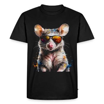 Lunettes de soleil Opossum Imprimé de design animalier coloré - T-shirt Premium bio Homme - noir - Devant - Nico (187cm)