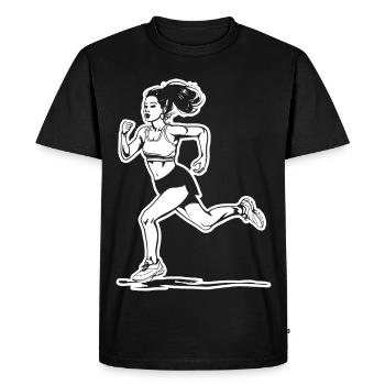 Runner Sketch - Men's Premium Organic T-Shirt - black - Front - Nico (187cm)