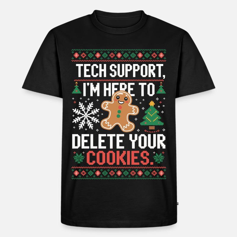 Tech Support Cookie Saying - Men's Premium Organic T-Shirt - black