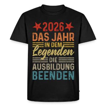 2026 Year Legends Finish Education - Men's Premium Organic T-Shirt - black - Front - Nico (187cm)