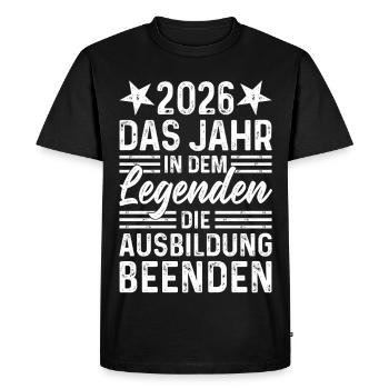 2026 Year Legends Finish Education - Men's Premium Organic T-Shirt - black - Front - Nico (187cm)