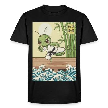 Kawaii Martial Arts Praying Mantis - T-shirt Premium bio Homme - noir - Devant - Nico (187cm)