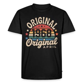 Avril 1968 Vintage Rétro Cadeau Anniversaire Avril - T-shirt Premium bio Homme - noir - Devant - Nico (187cm)