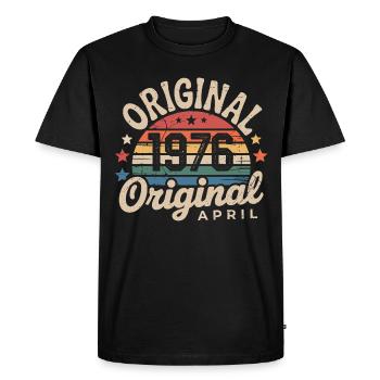 Avril 1976 Vintage Rétro Cadeau Anniversaire Avril - T-shirt Premium bio Homme - noir - Devant - Nico (187cm)