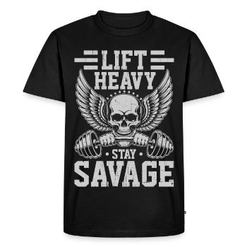 Body building - Men's Premium Organic T-Shirt - black - Front - Nico (187cm)