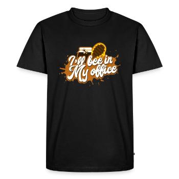 Funny beekeeping saying: I ́ll Bee In My Office - Men's Premium Organic T-Shirt - black - Front - Nico (187cm)