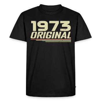 Born in 1973 Vintage 1973 Retro Birthday 1973 - Men's Premium Organic T-Shirt - black - Front - Nico (187cm)