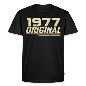 Born in 1977 Vintage 1977 Retro Birthday 1977 - Men's Premium Organic T-Shirt - black - Front - Nico (187cm)