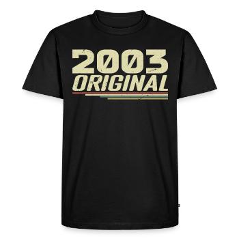 Né en 2003 Vintage 2003 Anniversaire Rétro 2003 - T-shirt Premium bio Homme - noir - Devant - Nico (187cm)